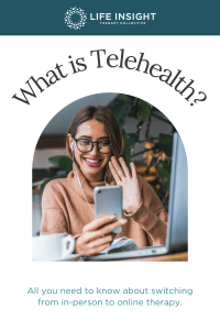 Graphic about telehealth which is a service used at Naperville counseling.